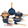 MGC Nonstick Ceramic Pots and Pans Set 13 Piece Kitchen Cookware Sets PFAS-Free Dishwasher Safe Blue